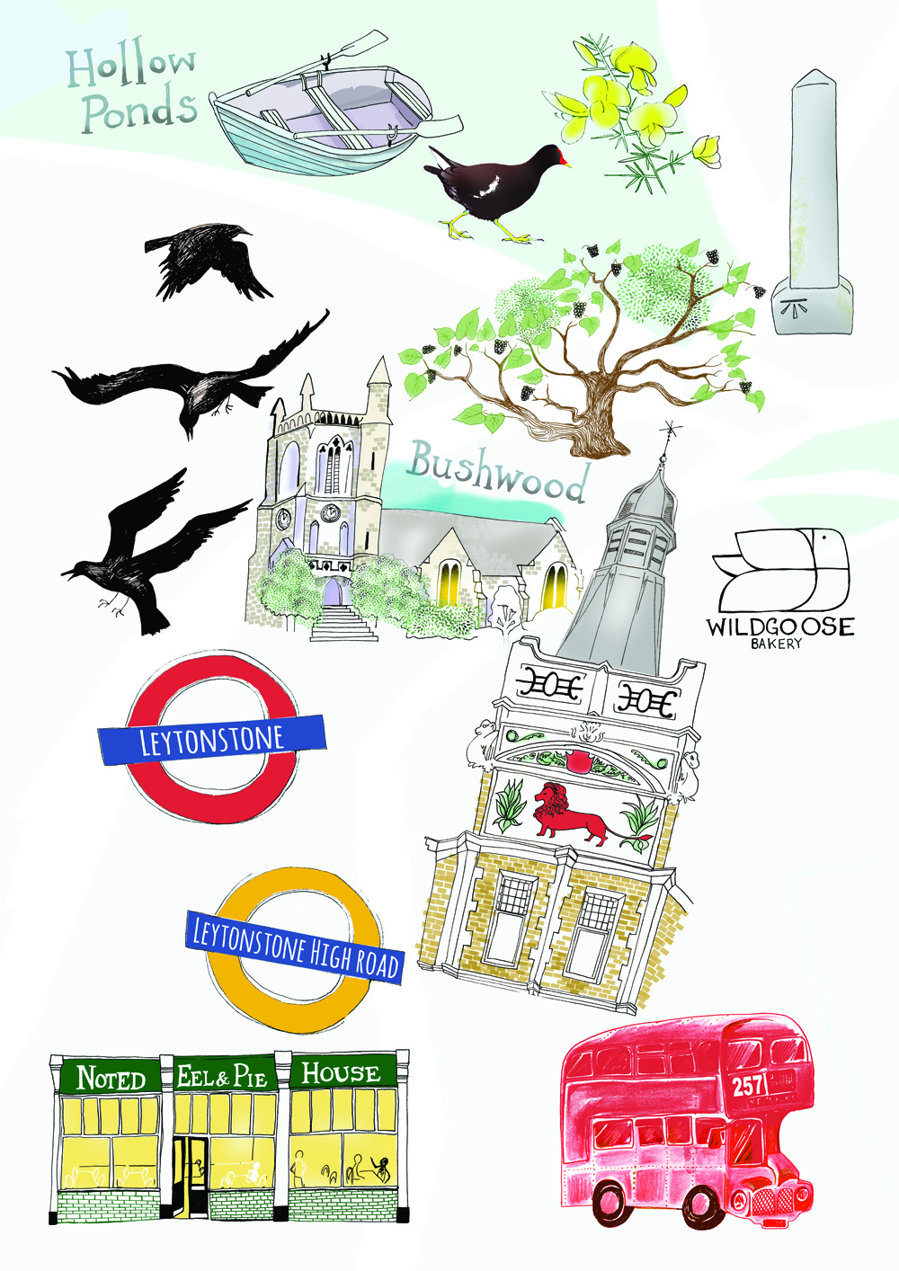 Leytonstone illustration used in area guide by Trading Places Estate Agency