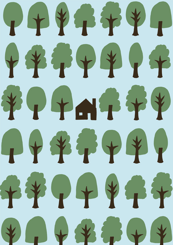 House In The Woods - Endpaper design